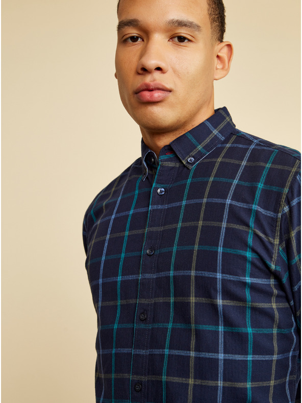 ZOOT.lab Тъмносиня мъжка карирана риза ZOOT.lab Aiden