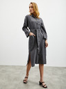 ZOOT.lab Тъмно сива дамска рокля с ленена риза ZOOT.lab Darsha