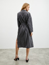 ZOOT.lab Тъмно сива дамска рокля с ленена риза ZOOT.lab Darsha