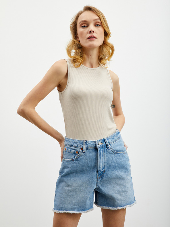 ZOOT.lab Бежово дамско горнище с ребра ZOOT.lab Reza