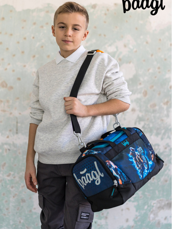 BAAGL  Синя детска спортна чанта Мотоциклет Baagl