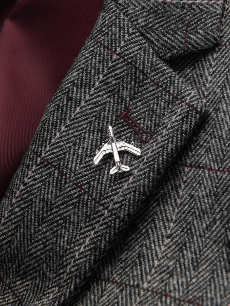 Ombre Clothing Декоративна метална значка за дрехи самолет сребро Ombre Clothing