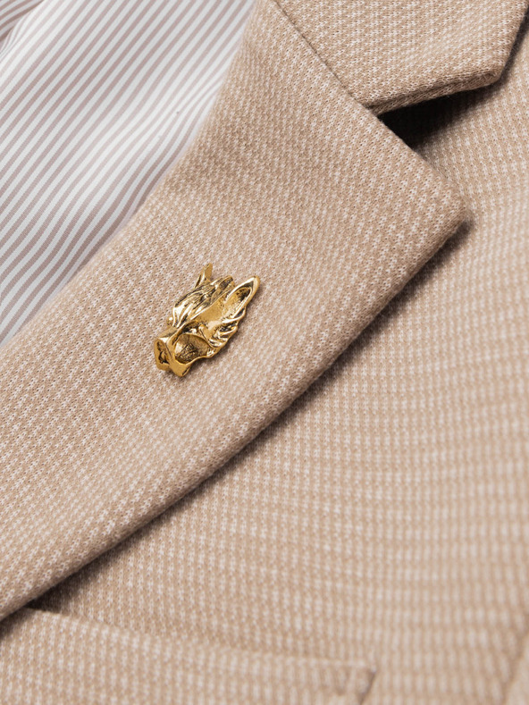 Ombre Clothing Метална декоративна значка за рокля с вълк златна Ombre Clothing