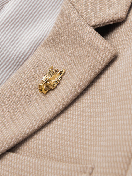 Ombre Clothing Метална декоративна значка за рокля с вълк златна Ombre Clothing