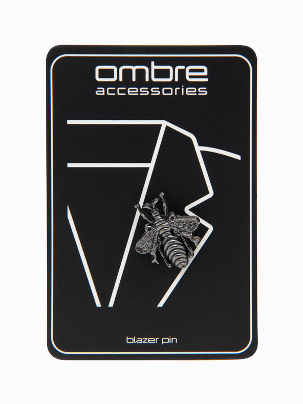 Ombre Clothing Декоративна метална значка с пчела сива Ombre Clothing