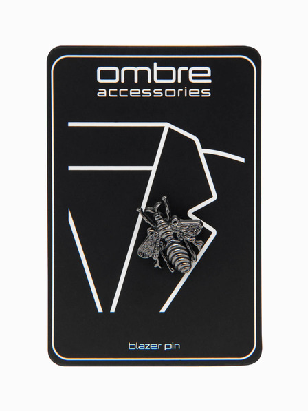 Ombre Clothing Декоративна метална значка с пчела сива Ombre Clothing