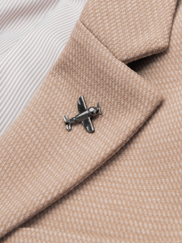 Ombre Clothing Метална декоративна значка за дрехи самолет с витло сива Омбре облекло