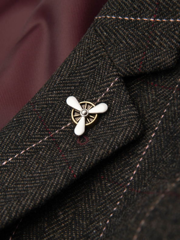 Ombre Clothing Метален декоративен щифт за дрехи с витло кремав Ombre Clothing