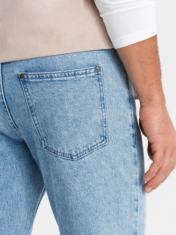 Ombre Clothing Мъжки класически изпирани дънки REGULAR FIT синьо Омбре Облекло