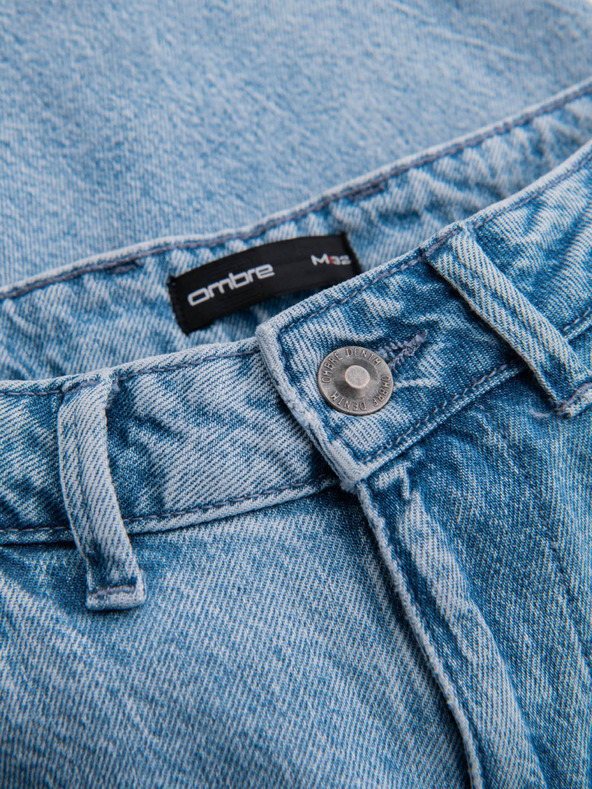 Ombre Clothing Мъжки класически изпирани дънки REGULAR FIT синьо Омбре Облекло