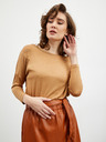 ZOOT.lab Бежова дамска свободна основна тениска с три-четвърти ръкави ZOOT.lab Leticia
