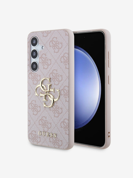 Guess Guess PU 4G метален лого заден калъф за Samsung Galaxy S24 Pink