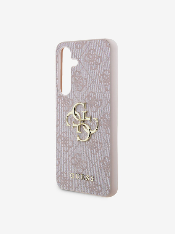 Guess Guess PU 4G метален лого заден калъф за Samsung Galaxy S24 Pink