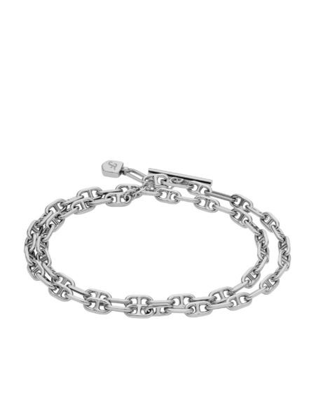 Fossil Дамска двойна стоманена гривна Fossil D-Link JA7245040