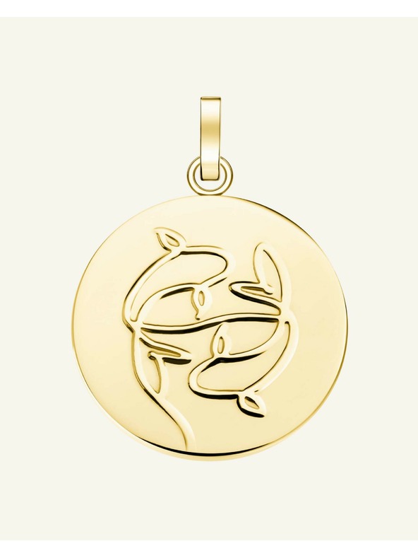 Rosefield Rosefield висулка златен цвят Зодия Монета Риби