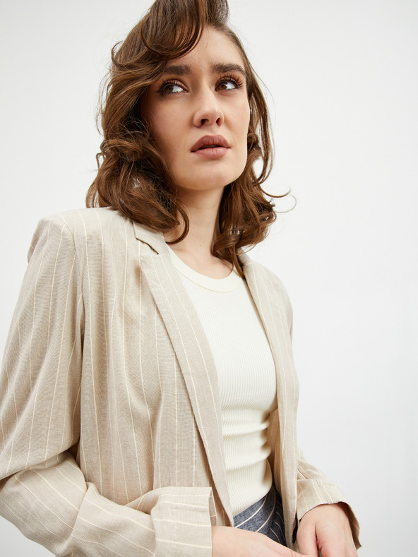 ZOOT.lab Бежово дамско раирано яке ZOOT.lab Ursala