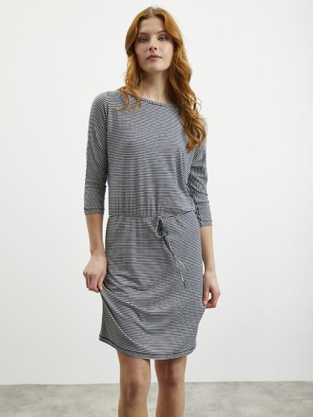 ZOOT.lab Бяло-синя дамска рокля на райета с вратовръзка ZOOT.lab Demi