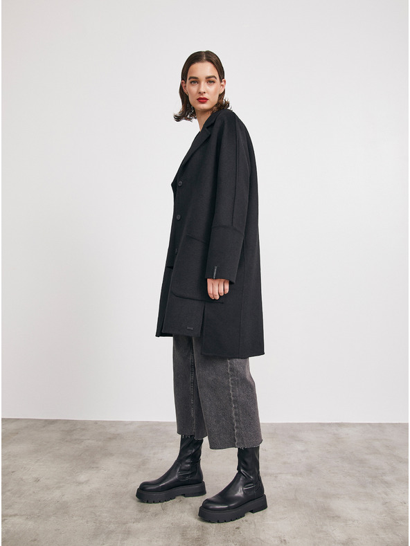ZOOT.lab Черно дамско палто от вълна METROOPOLIS by ZOOT.lab Kandis