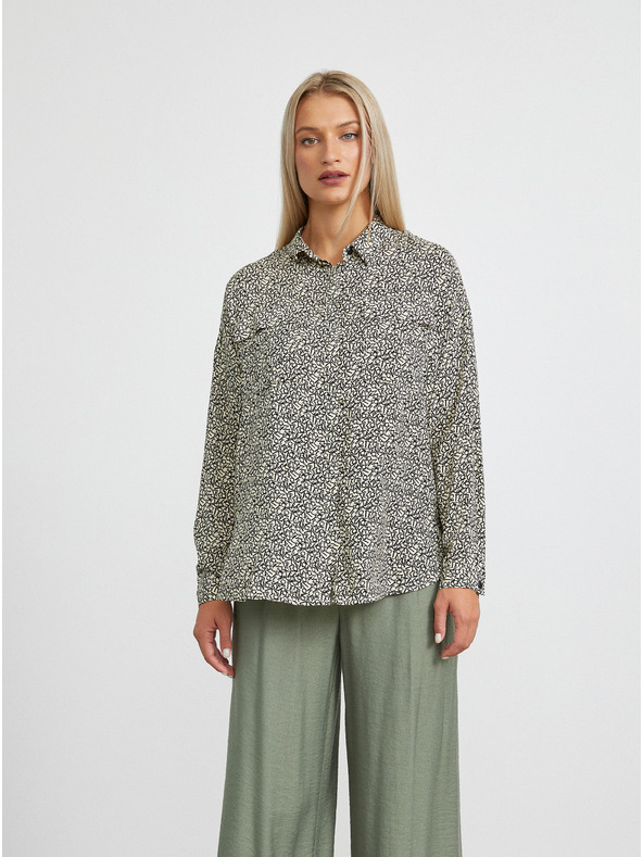 ZOOT.lab Черно-кремава дамска свободна риза с шарки METROOPOLIS на ZOOT.lab Ingrid