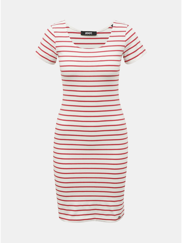 ZOOT.lab Бяло-червена раирана рокля с маншет ZOOT.lab Vally