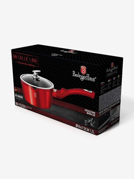 Berlingerhaus Тиган за палачинки с капак с мраморна повърхност 16 см Burgundy Metallic Line BERLINGERHAUS