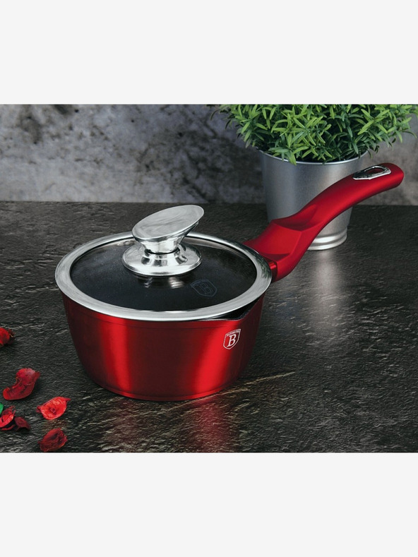 Berlingerhaus Тиган за палачинки с капак с мраморна повърхност 16 см Burgundy Metallic Line BERLINGERHAUS