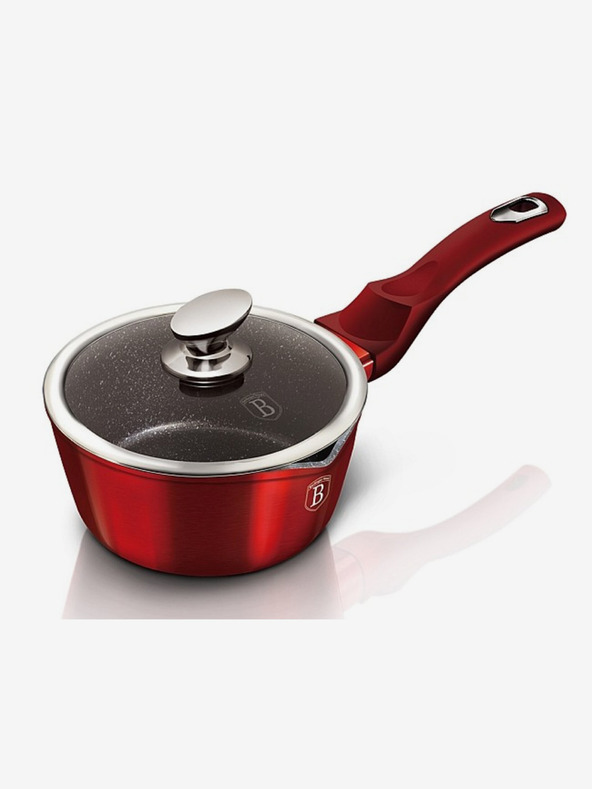 Berlingerhaus Тиган за палачинки с капак с мраморна повърхност 16 см Burgundy Metallic Line BERLINGERHAUS