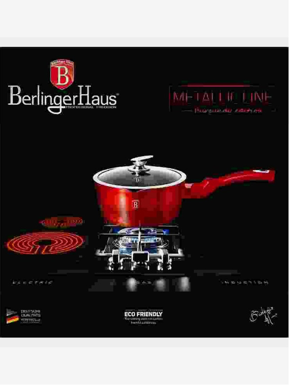Berlingerhaus Тиган за палачинки с капак с мраморна повърхност 16 см Burgundy Metallic Line BERLINGERHAUS