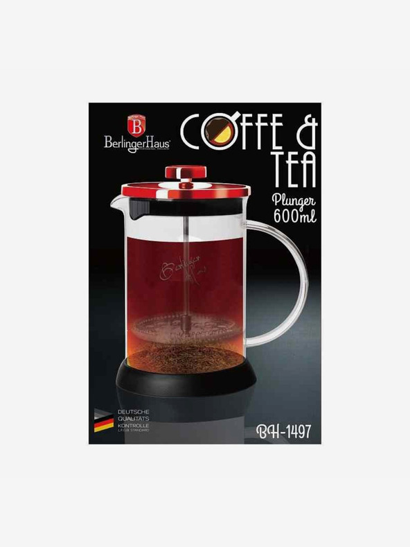 Berlingerhaus Чайник за кафе и чай French Press 600 ml Burgundy Metallic Line BERLINGERHAUS