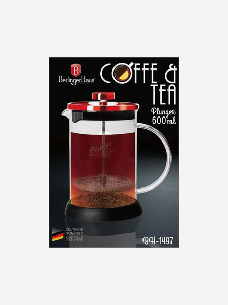 Berlingerhaus Чайник за кафе и чай French Press 600 ml Burgundy Metallic Line BERLINGERHAUS