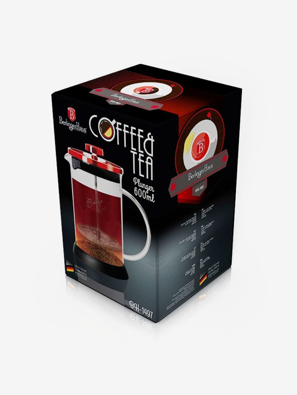 Berlingerhaus Чайник за кафе и чай French Press 600 ml Burgundy Metallic Line BERLINGERHAUS