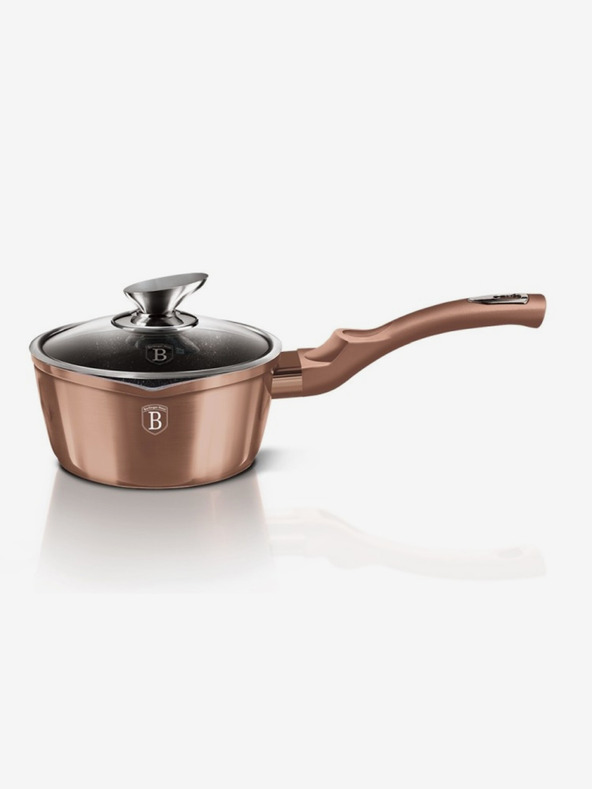 Berlingerhaus Тенджера с капак с мраморно покритие 16 см Rosegold Metallic Line BERLINGERHAUS