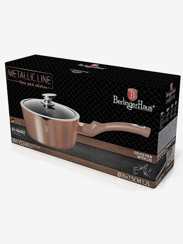 Berlingerhaus Тенджера с капак с мраморно покритие 16 см Rosegold Metallic Line BERLINGERHAUS