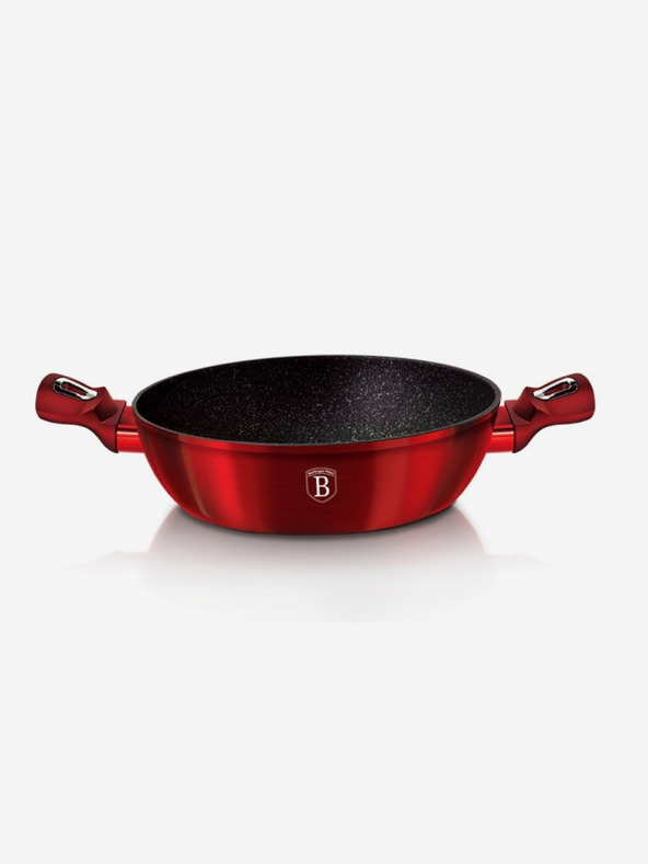 Berlingerhaus Кръгъл тиган с мраморно покритие и капак 24 см BERLINGERHAUS Burgundy Metallic Line