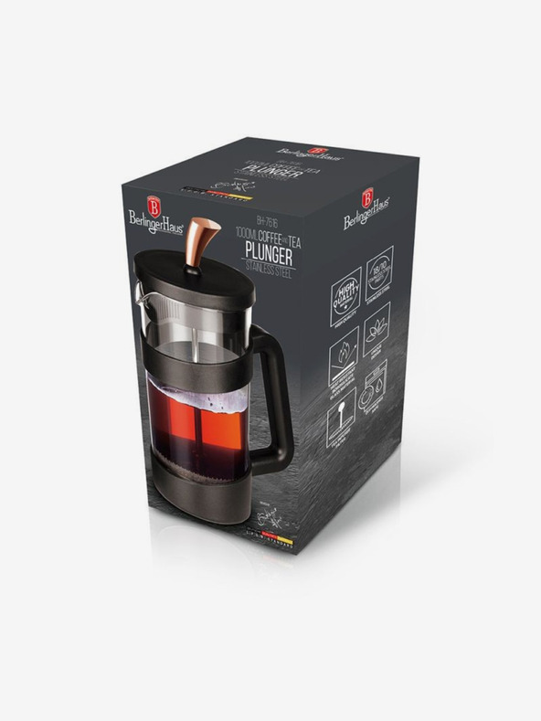 Berlingerhaus Чайник и кана за кафе French Press 1000 ml Black Rose Collection BERLINGERHAUS