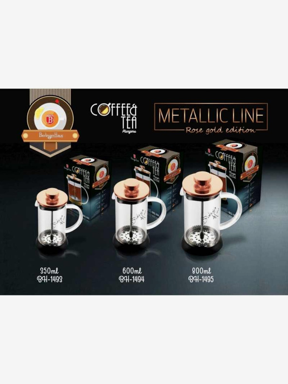 Berlingerhaus Каничка за чай и кафе French Press 600 ml Колекция Rosegold BERLINGERHAUS