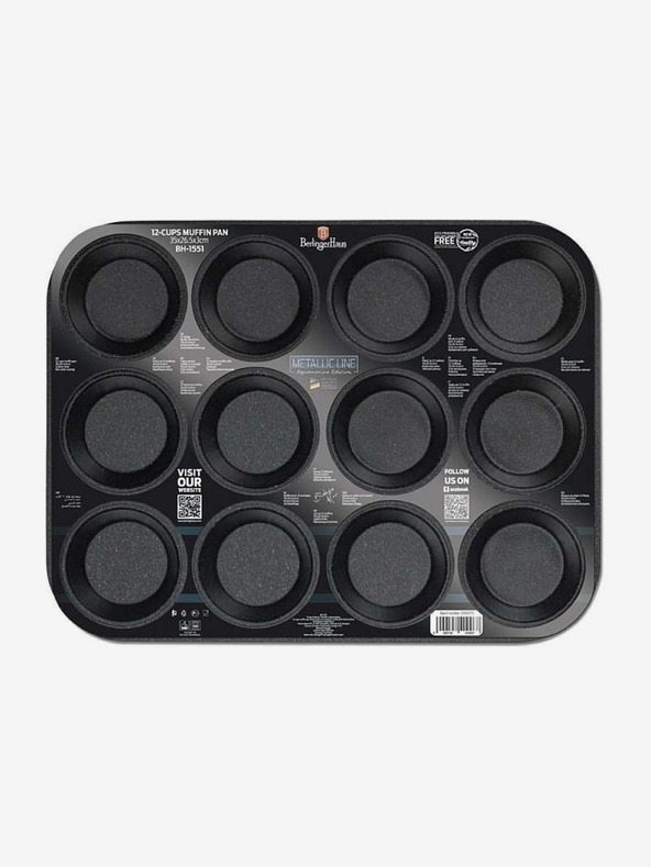 Berlingerhaus BERLINGERHAUS Aquamarine Metallic Line Форма за мъфини с титаниева повърхност (12 бр.)