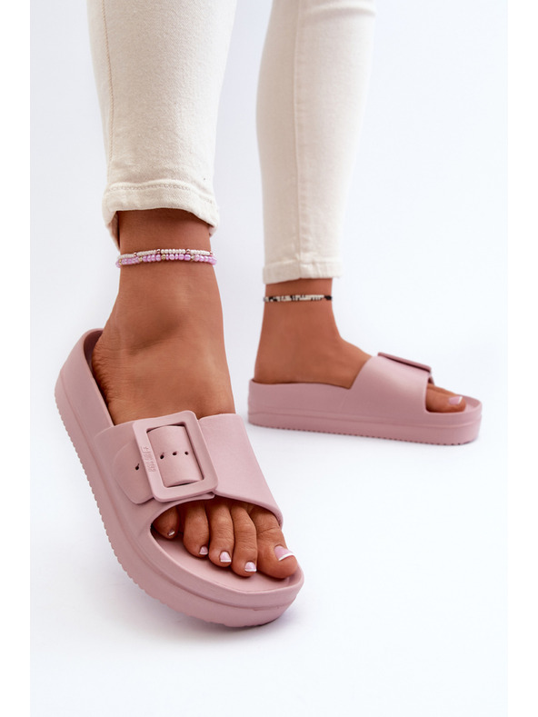 BIG STAR SHOES Дамски пенести обувки на платформа с катарама Big Star розови