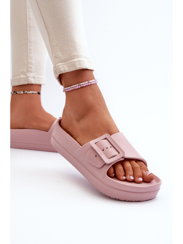 BIG STAR SHOES Дамски пенести обувки на платформа с катарама Big Star розови