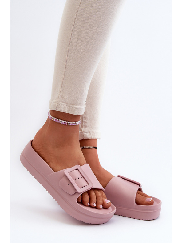 BIG STAR SHOES Дамски пенести обувки на платформа с катарама Big Star розови