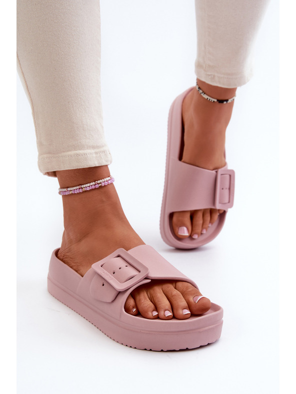 BIG STAR SHOES Дамски пенести обувки на платформа с катарама Big Star розови