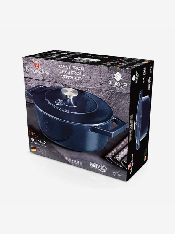 Berlingerhaus Чугунен съд за печене с капак (24 см) BERLINGERHAUS Aquamarine Metallic Line