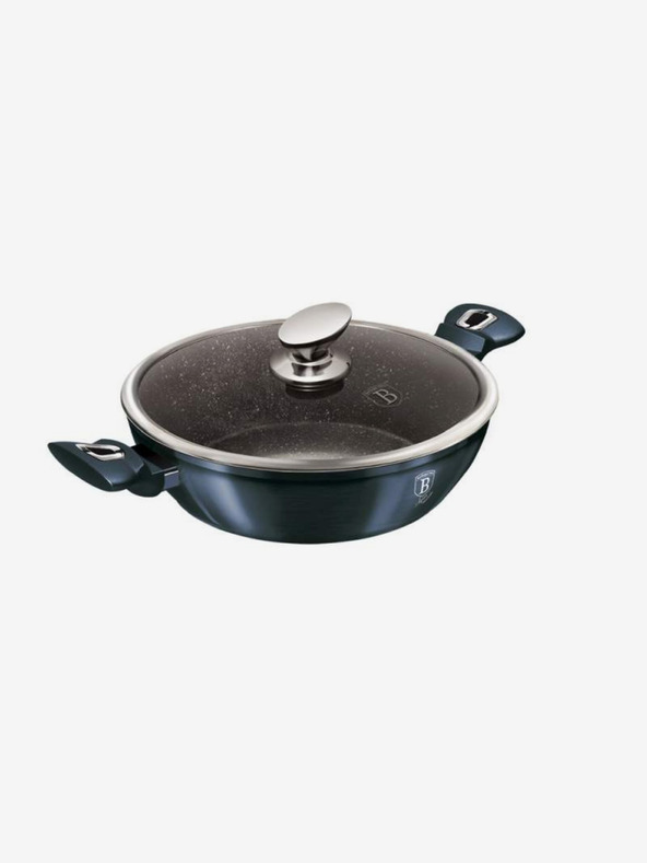 Berlingerhaus Кръгъл тиган с мраморен повърхност и капак 28 см BERLINGERHAUS Metallic Line Aquamarine Edition