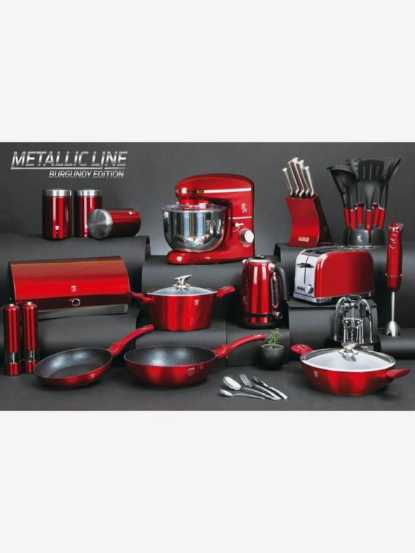 Berlingerhaus Кръгъл тиган с мраморен повърхност и капак 28 см BERLINGERHAUS Burgundy Metallic Line