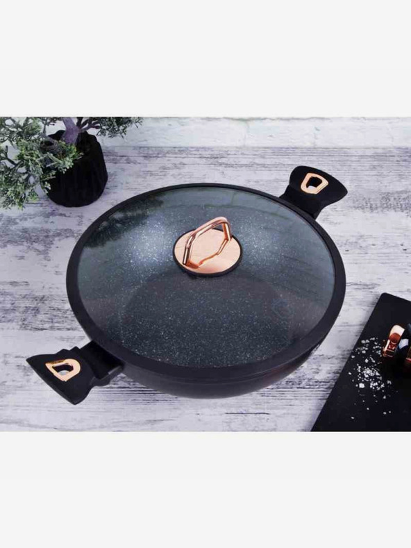 Berlingerhaus Тавичка за печене с капак и мраморна повърхност 28 cm Black Rose Collection BERLINGERHAUS