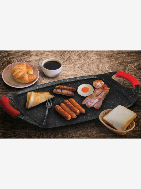 Berlingerhaus Чиния за скара с мраморна повърхност Burgundy Metallic Line 36 cm BERLINGERHAUS