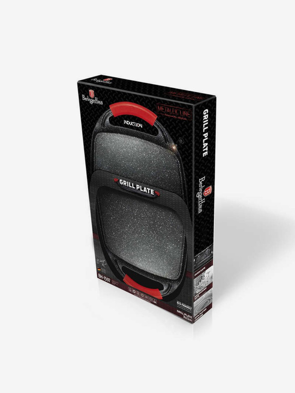 Berlingerhaus Чиния за скара с мраморна повърхност Burgundy Metallic Line 36 cm BERLINGERHAUS