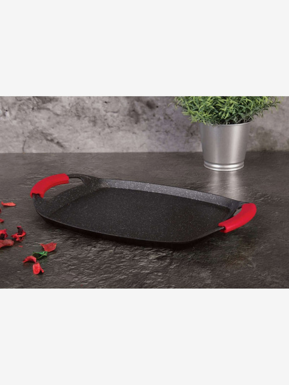 Berlingerhaus Чиния за скара с мраморна повърхност Burgundy Metallic Line 36 cm BERLINGERHAUS