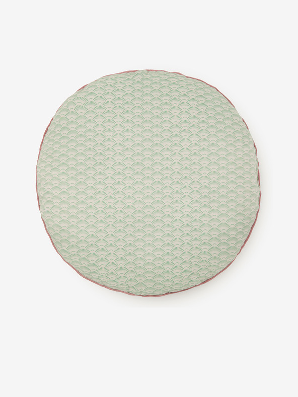 HIP Диаметър 55 см - Розова и зелена двустранна възглавница с мотив HIP Romini