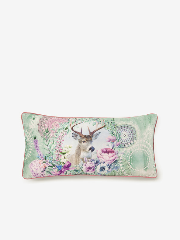 HIP 30 x 60 cm - Зелена и розова възглавница HIP Romini с възможност за обръщане